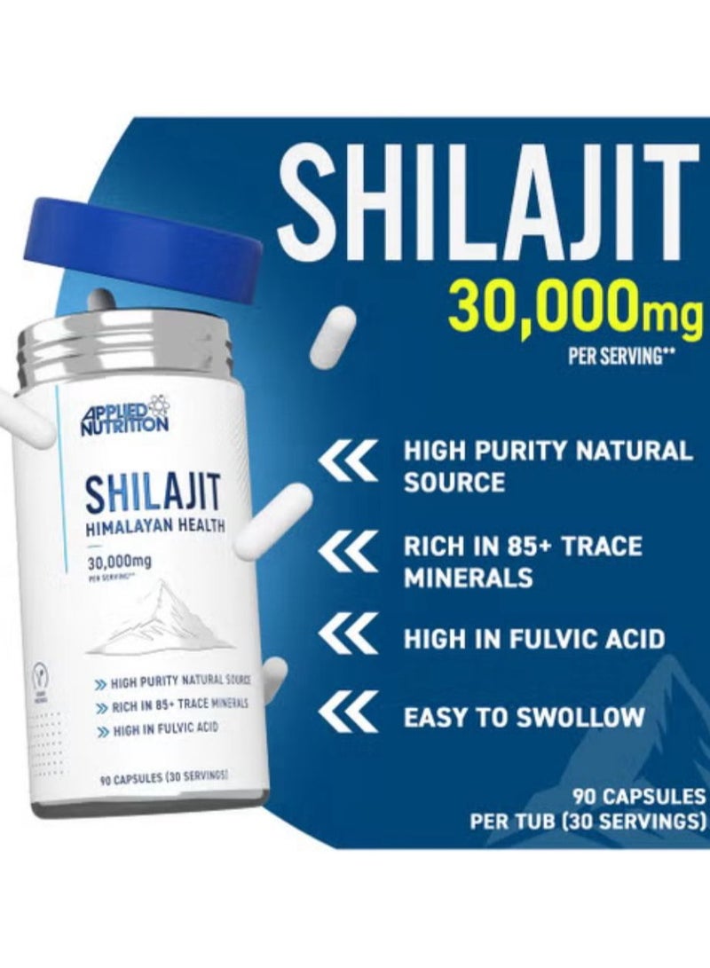 Applied Nutrition Shilajit Himalayan Health 30,000mg, Rich In 85+ Trace Minerals, 90 Capsules - Image 3