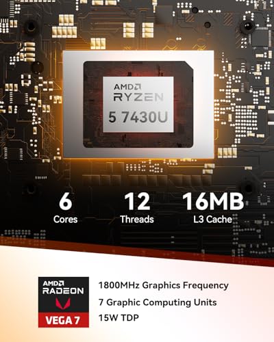 GEEKOM [Designed for Bulk Orders] A5 Mini PC with AMD Ryzen 5 7430U, 16GB RAM(Expandable), 512GB NVMe SSD, Windows 11 Pro Desktop Computer, 8K Quad Display, HDMI 2.0, SD 4.0 Slot, Bunsiness Home - Image 3