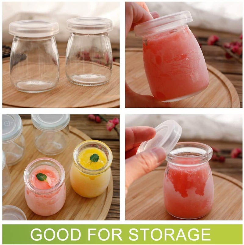 HEYOL Transparent Pudding Jar With Lid 6 pcs Yogurt Jar For Dessert Small Glass Bottles Desserts Decorations 100ML - Image 4