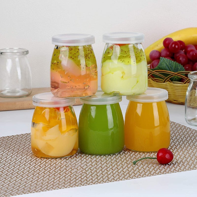 HEYOL Transparent Pudding Jar With Lid 6 pcs Yogurt Jar For Dessert Small Glass Bottles Desserts Decorations 100ML - Image 2