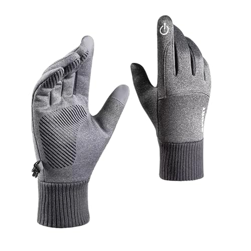 HHADEK Insulated Riding Gloves for Men & Women, Thermal Cold Weather Gloves for Men, Warm Winter Sports Gloves, Touch Screen Gloves, Thermal Gloves for Outdoor Activities (Silver, XL) - Image 1