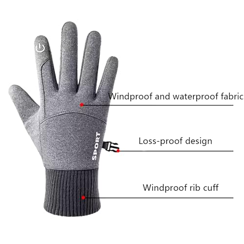 HHADEK Insulated Riding Gloves for Men & Women, Thermal Cold Weather Gloves for Men, Warm Winter Sports Gloves, Touch Screen Gloves, Thermal Gloves for Outdoor Activities (Silver, XL) - Image 3