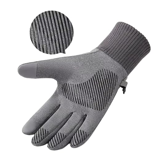 HHADEK Insulated Riding Gloves for Men & Women, Thermal Cold Weather Gloves for Men, Warm Winter Sports Gloves, Touch Screen Gloves, Thermal Gloves for Outdoor Activities (Silver, XL) - Image 2