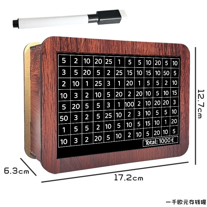 Money Box With Counter - Retro Creative Reusable Wooden Piggy  Bank - Image 1