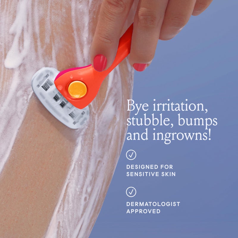 Billie Razors for Women Shave Kit â€“ Womenâ€™s Razor + 2 x 5-Blade Razor Refills + Magnetic Holder â€“ Sunburst - Image 3