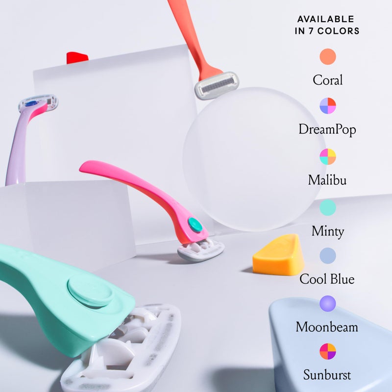 Billie Razors for Women Shave Kit â€“ Womenâ€™s Razor + 2 x 5-Blade Razor Refills + Magnetic Holder â€“ Sunburst - Image 4