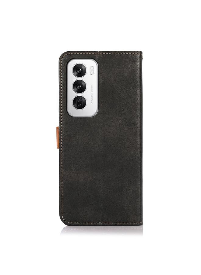 S-TOP Case For OPPO Reno12 5G Global KHAZNEH Dual-color Cowhide Texture Flip Leather Phone Case - Image 3