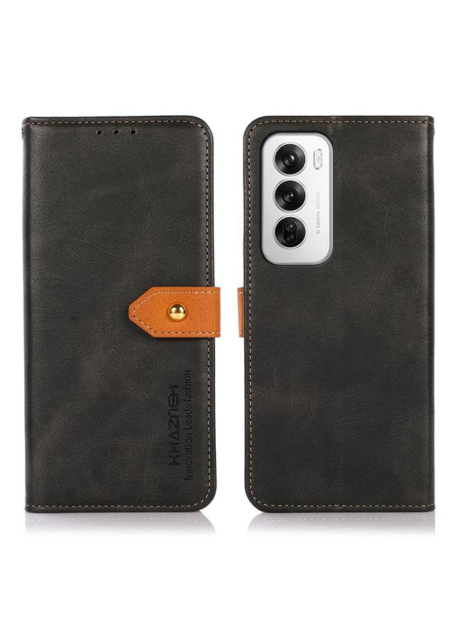 S-TOP Case For OPPO Reno12 5G Global KHAZNEH Dual-color Cowhide Texture Flip Leather Phone Case - Image 1