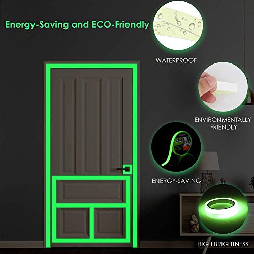 MALENOO 0.5 Inch x 10FT Glow in The Dark Tape Lasting Bright for Green Neon Tape, Waterproof Reflective Tape Sticker Suitable for The Theater,Stage,Party, Night Decoration,Stairs, Walls, Export Signs - Image 4