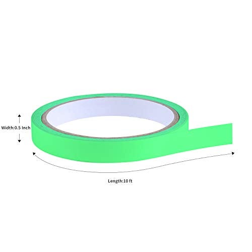 MALENOO 0.5 Inch x 10FT Glow in The Dark Tape Lasting Bright for Green Neon Tape, Waterproof Reflective Tape Sticker Suitable for The Theater,Stage,Party, Night Decoration,Stairs, Walls, Export Signs - Image 2