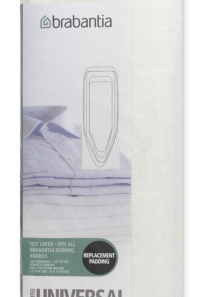 Brabantia 196423 Universal Ironing Board Cover Replacement Felt Pad - White - Image 1