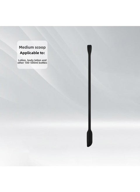 Mini Silicone Double-headed Sharp Scraper Spoon Cosmetic Skin Care Products Extraction Tool Set Including Avocado Jam Scraper-Specifications:Elbow Black# Medium