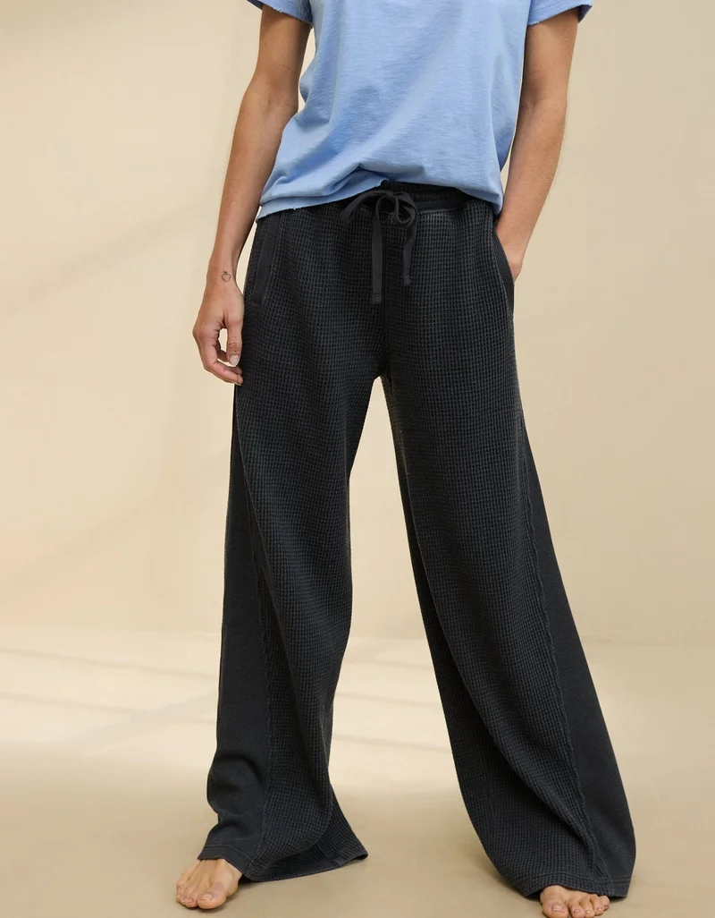 Aerie Aerie Waffle Wide Leg Skater Pant