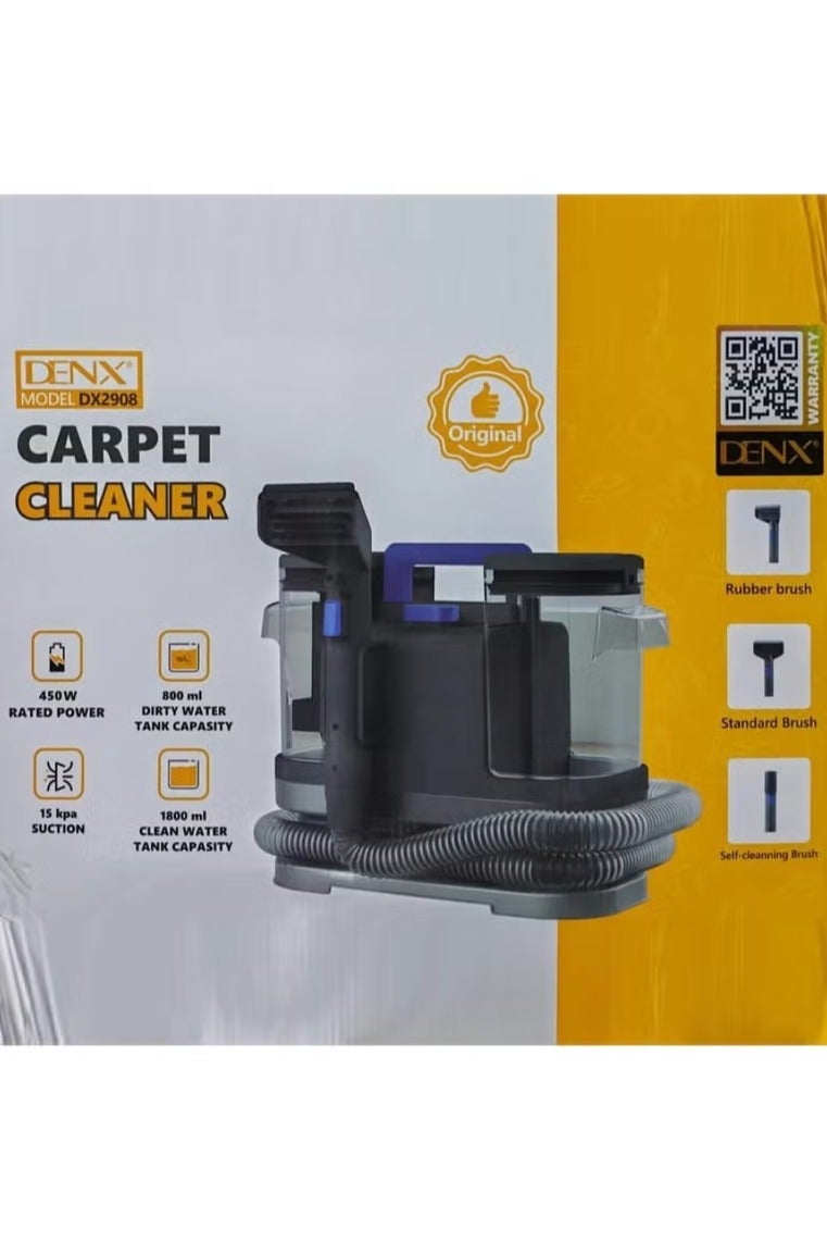 Denx DX2908 Carpet Cleaner – 450W Powerful Motor, 15 kPa Deep Suction, Dual Water Tanks, Portable Carpet & Upholstery Cleaning Machine for Home, Rugs, Sofas, and Pets - Image 4