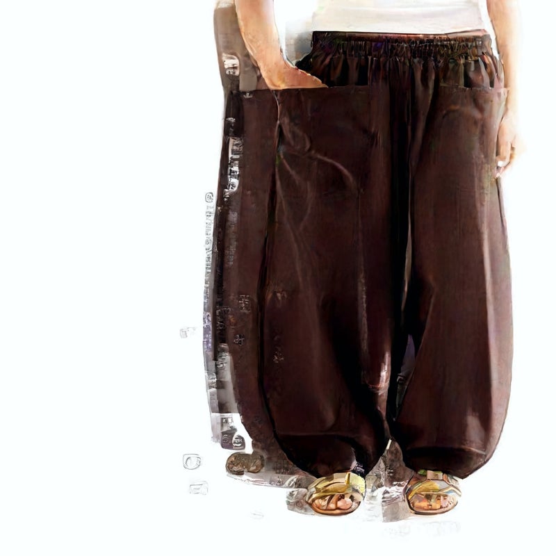 Women's Casual Jogger Pants with Pockets Elastic Waist Drawstring Long Trousers - Image 3