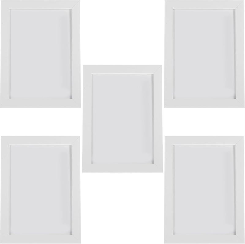 5pcs White 5x7 Inch Picture Frames Pvc Wall and Desktop Photo Display Frames for Wedding and Home Decor - Image 1