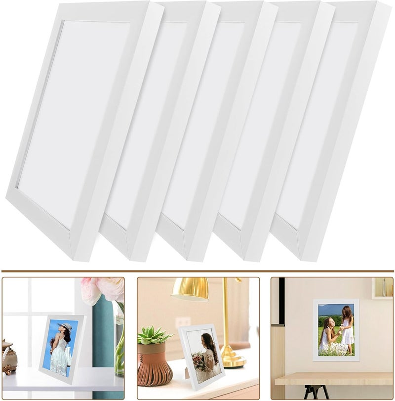 5pcs White 5x7 Inch Picture Frames Pvc Wall and Desktop Photo Display Frames for Wedding and Home Decor - Image 5