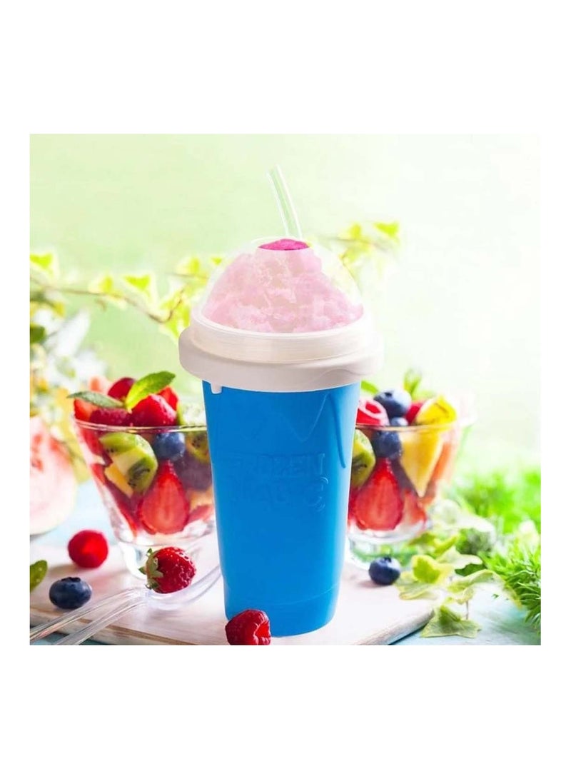 SYOSI Slushy Maker Ice Cup Travel Portable Double Layer Silica Pinch Hot Summer Cooler Smoothie Silicon - Image 4