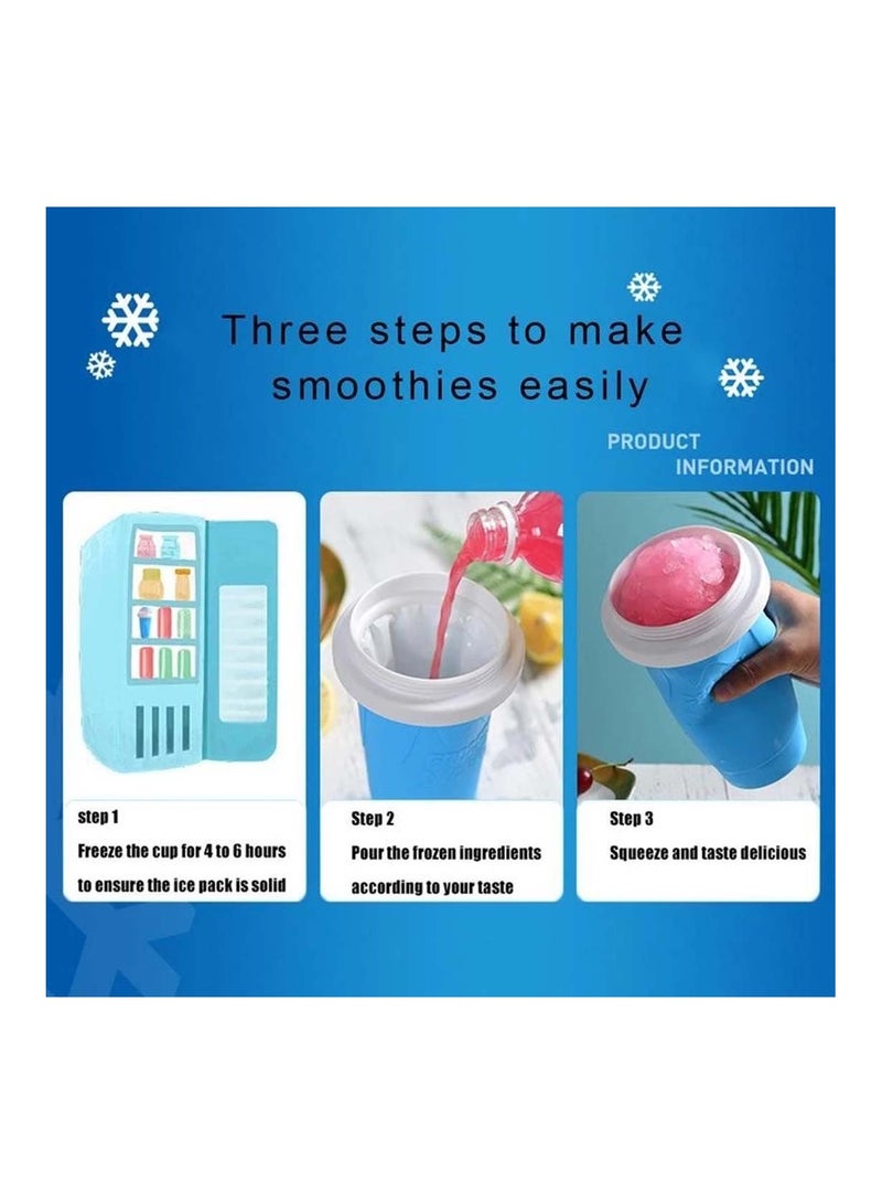 SYOSI Slushy Maker Ice Cup Travel Portable Double Layer Silica Pinch Hot Summer Cooler Smoothie Silicon - Image 2