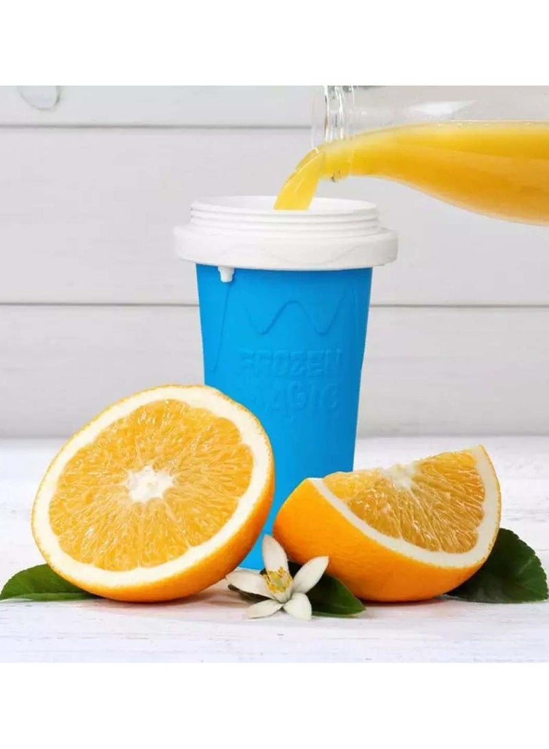 SYOSI Slushy Maker Ice Cup Travel Portable Double Layer Silica Pinch Hot Summer Cooler Smoothie Silicon - Image 5