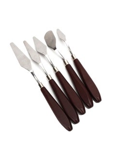 5-Piece Palette Scraper Knife Brown/Silver