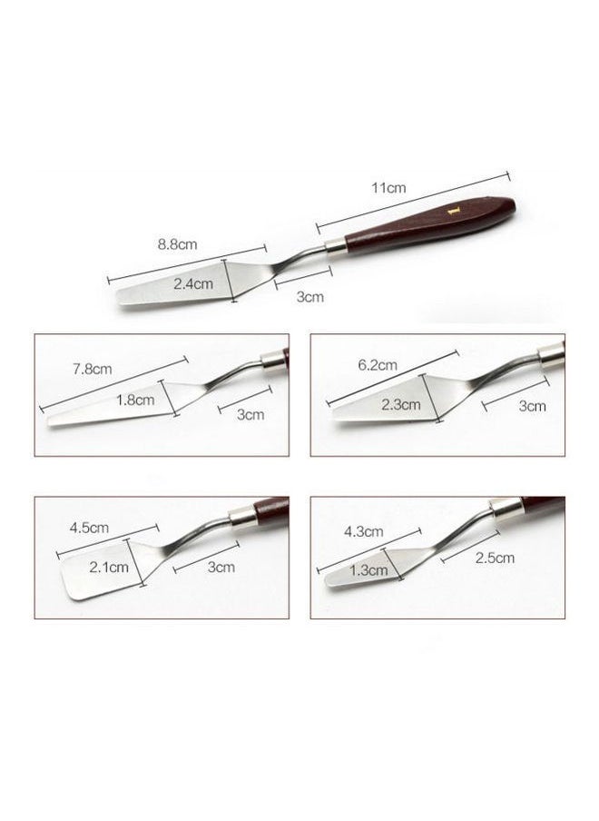 NIBEMINENT - 5-Piece Palette Scraper Knife Brown/Silver - Image 1