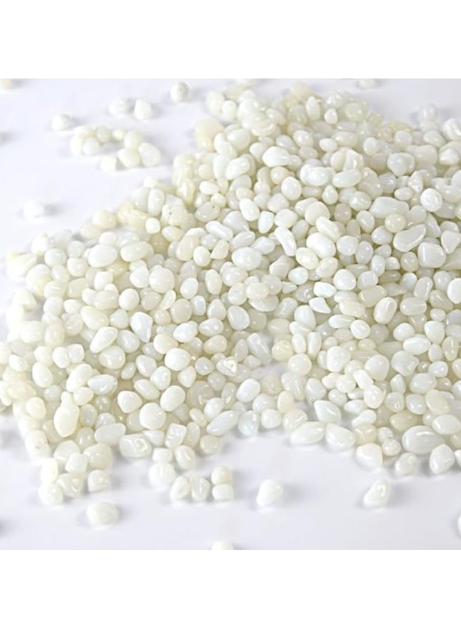 RATSAW - Fish Tank Rocks Beads Aquarium 0.93LB Clear Glass Pebbles Stones Gravel for Vases Fillers Garden Aquarium Betta Fish Turtle Tank Succulent Plants Decor White - Image 1