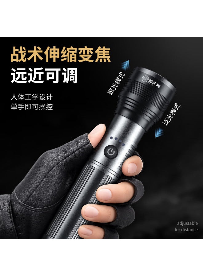 Tiger Head Flashlight High Brightness Zoomable Long Range 24-hour Ultra-long Battery Life Outdoor 10000mah Large Capacity J25-1 - Image 2
