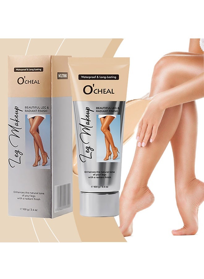 OCHEAL Waterproof Leg Makeup Cream, No Transfer Tattoo Cover Up&Scar Concealer, Long Lasting Body Foundation for Flawless Skin, Leg Varicose Vein Cover Up, Suitable All Skin Tones ( #01 Nature) - Image 1