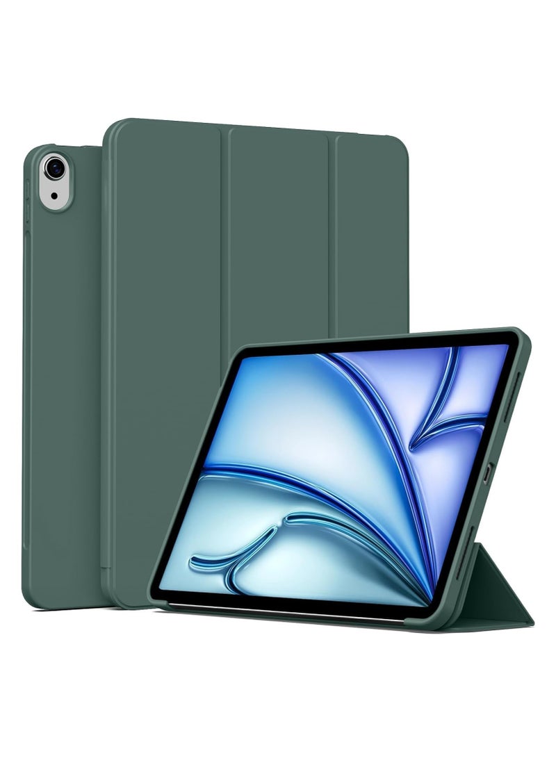 TIGER Case for iPad Air 11 Inch M2 (2024) & iPad Air 5th/4th Gen (10.9 Inch, 2022/2020) || Lightweight Soft TPU Back Protective Case with Auto Sleep/Wake Function & Smart Folio Cover – Thin, Slim Design for Maximum Protection (Green, 10.9) - Image 1