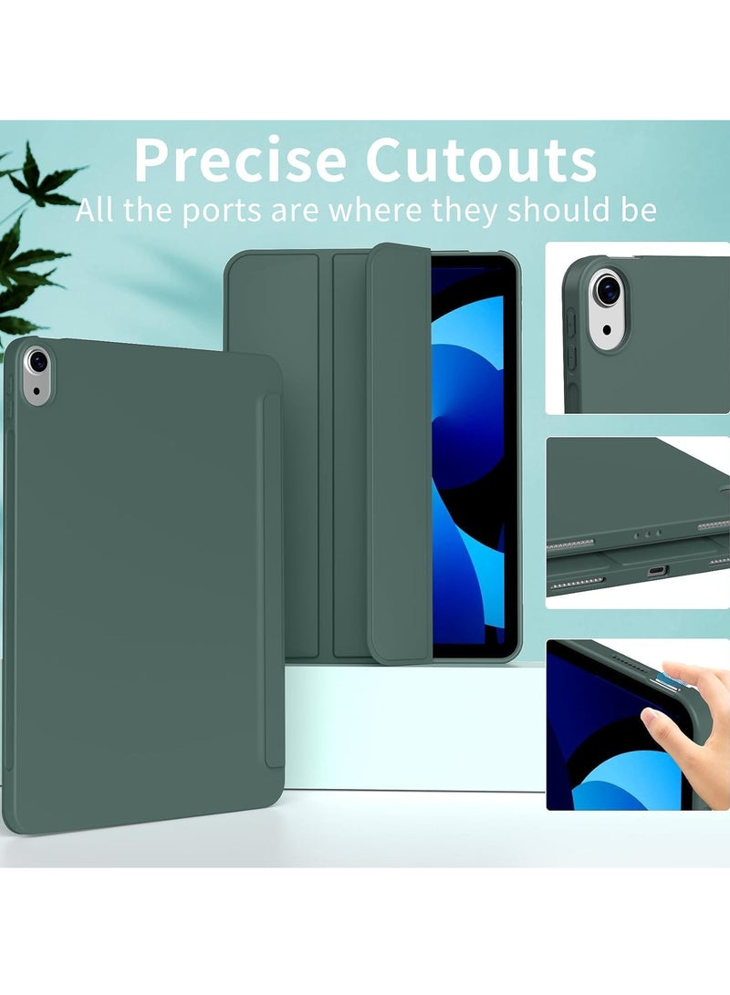 TIGER Case for iPad Air 11 Inch M2 (2024) & iPad Air 5th/4th Gen (10.9 Inch, 2022/2020) || Lightweight Soft TPU Back Protective Case with Auto Sleep/Wake Function & Smart Folio Cover – Thin, Slim Design for Maximum Protection (Green, 10.9) - Image 2