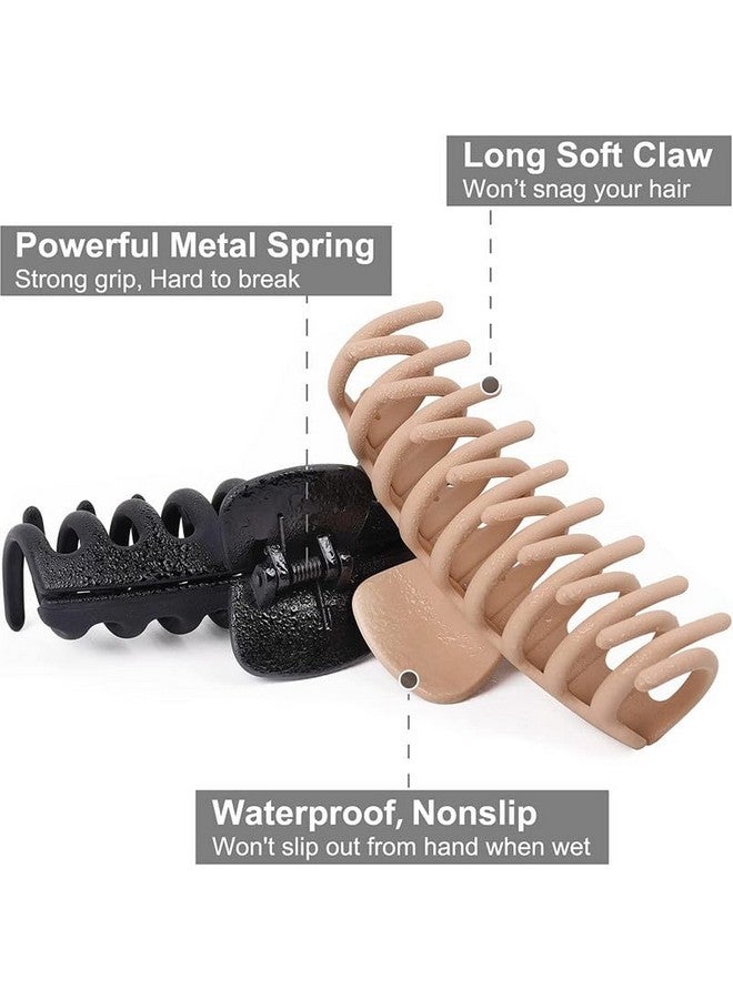 Chanderkash مشابك شعر CHRONEX 6 قطع للشعر السميك، مشابك كبيرة غير قابلة للانزلاق، مشابك فك طويلة، مشابك شعر على شكل موز ومربعة - للنساء - Image 3