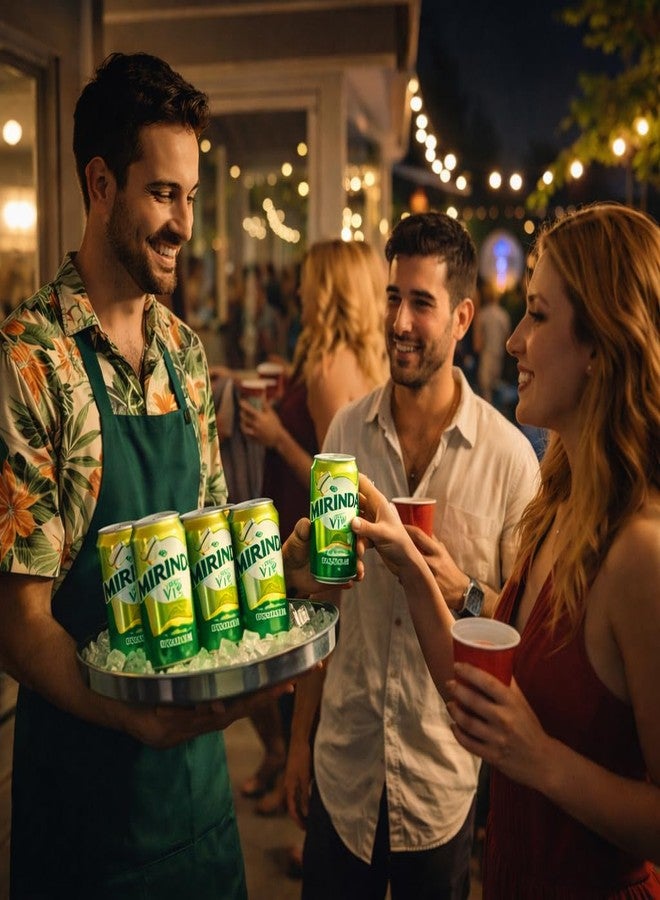Pepsi Mirinda Citrus Carbonated Soft Drink (Pack of 3) 300ml Can By COUGAR, Refreshing Fizzy Citrus Soda, Delicious & Flavourful Sparkling Beverage, Sweet & Tangy Taste, Ready to Serve Chilled, Single Serve Can for Parties & Everyday Refreshment - (Imported-UAE) - Image 5