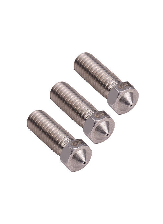 Generic - 3pcs 3D Printer Extruder Stainless Steel Volcano Nozzle M6 Thread Printer Head 0.6mm Output for Sidewinder X1 TEVO Little Monster 1.75mm Filament - Image 1