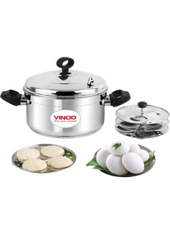 VINOD Classic Stainless Steel Idli Maker/Steamer Cooker - 4 Deeper Plates (16 Idlis)  - Image 1