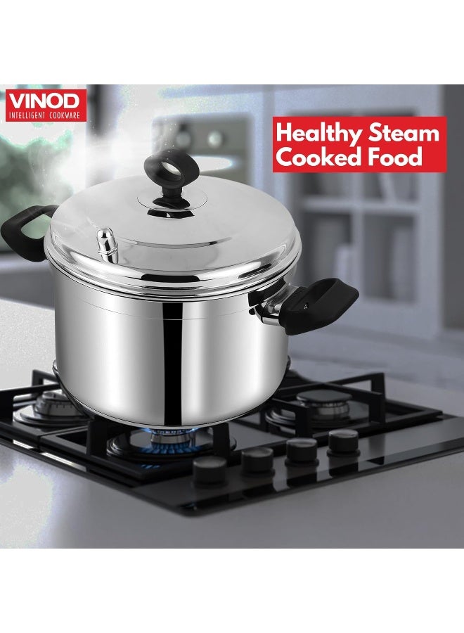 Vinod Classic Stainless Steel Idli Maker/Steamer Cooker - 4 Deeper Plates (16 Idlis) Plump Fluffy Idlis |Induction & Gas Stove Friendly|SAS Bottom|Sturdy Heat Resistant Handles| - Image 3