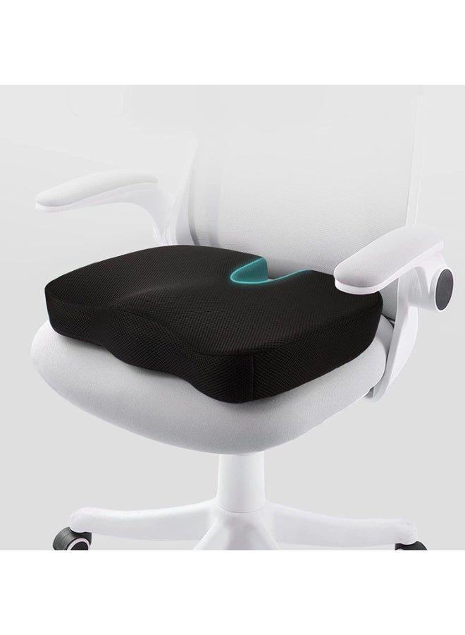 Memory Foam Coccyx Seat Cushion for Office Chair, Car Seat and Desk Chair, Ergonomic Tailbone Support Cushion for Comfortable Sitting - Image 1