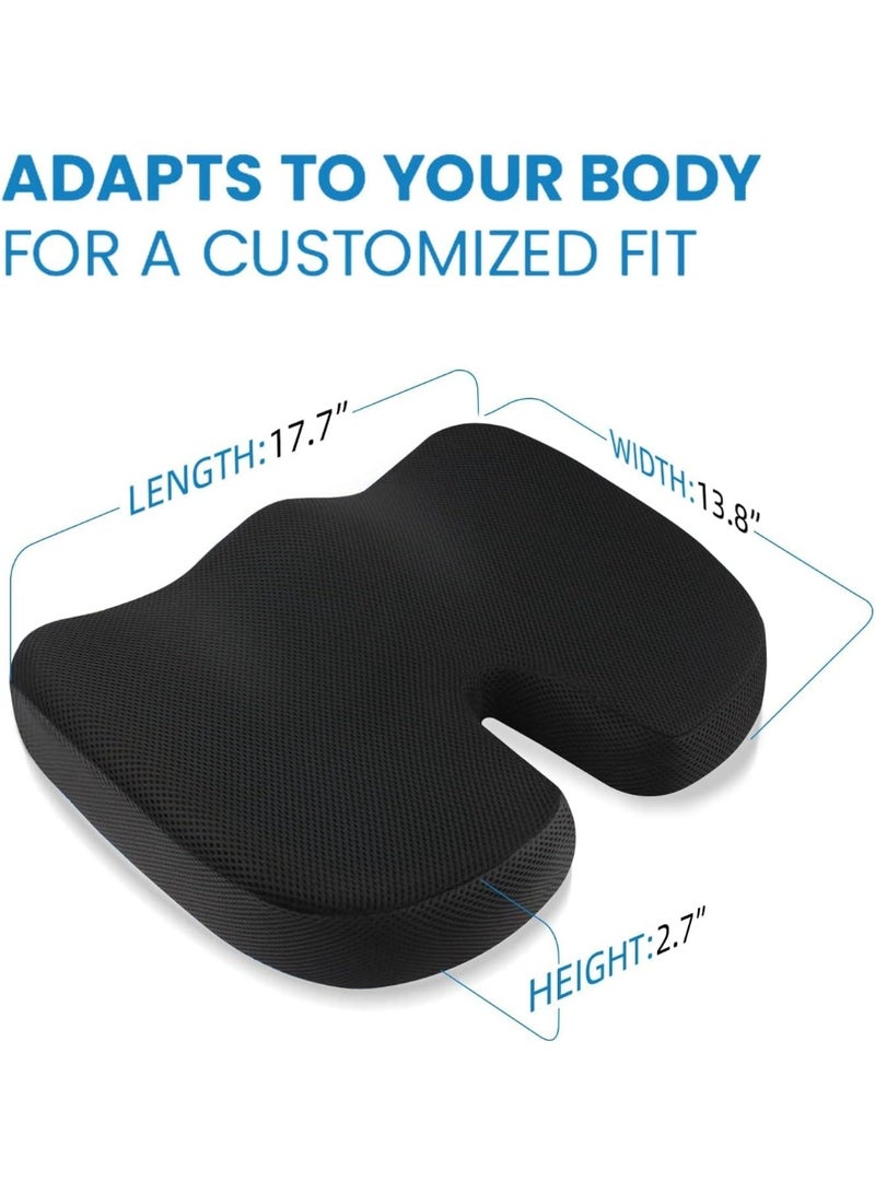 Memory Foam Coccyx Seat Cushion for Office Chair, Car Seat and Desk Chair, Ergonomic Tailbone Support Cushion for Comfortable Sitting - Image 2
