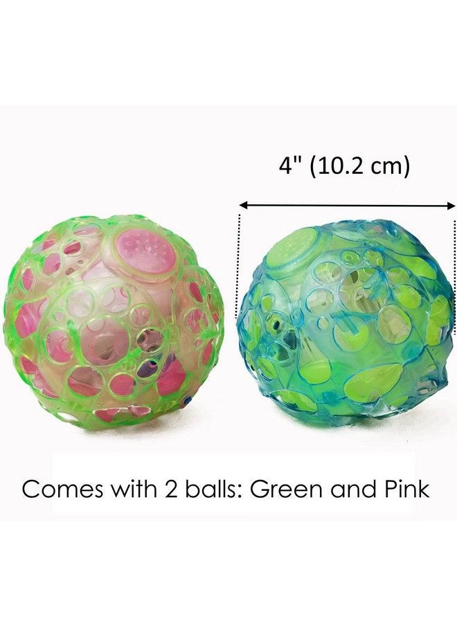 Light Up Bouncing Ball (2Pack) 4” Vibrating Crazy Fun Toy With Flashing Bright Lights Music And Sound (Batteries Not Included)