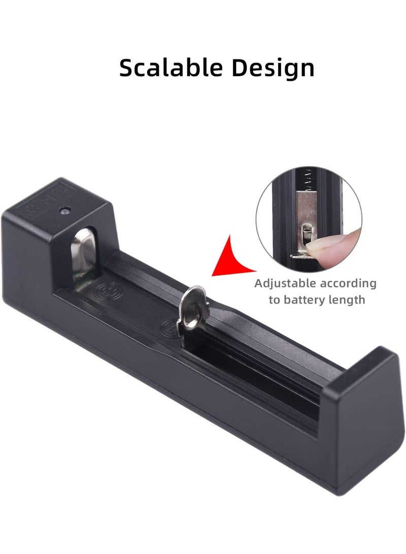 XUN 18650 li-ion Battery Charger, Suitable for 3.7v Battery 20700 10440 14500 18500 16340 17500 18650 Charger Charger, USB Single Slot Battery Charger (Battery not Included) - Image 4