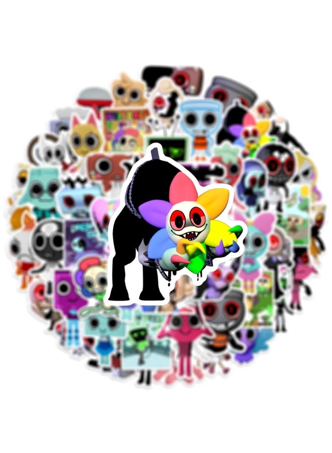 NIBEMINENT 50 Pcs Dandy's World Deco Kit Waterproof Stickers, High Definition Printing Bright Colors, Suitable for Laptop Skateboard Luggage Water Bottle Guitar DIY - Image 3