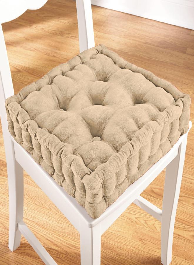 Collections Etc Collections Etc Tufted Padded Boosted Cushion and Support - Plush Seating for Chair with Carrying Handle, Natural  - Image 2