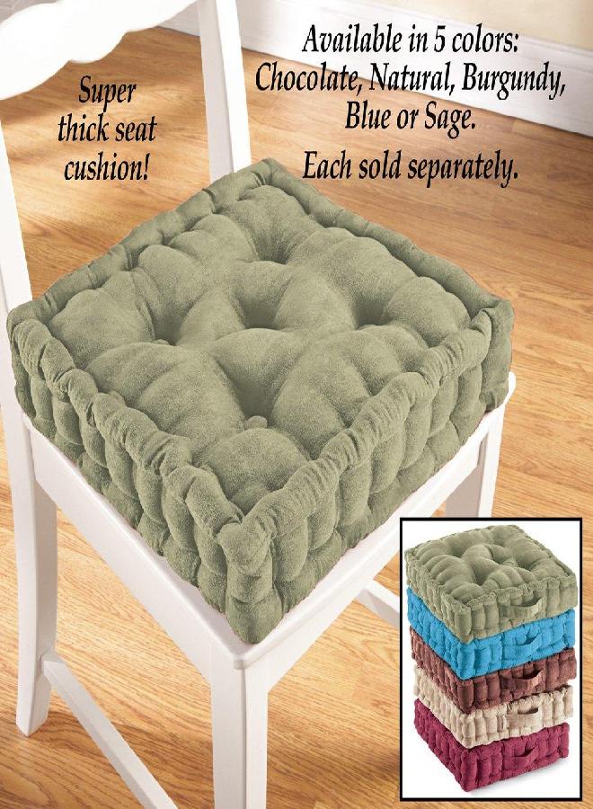 Collections Etc Collections Etc Tufted Padded Boosted Cushion and Support - Plush Seating for Chair with Carrying Handle, Natural  - Image 3