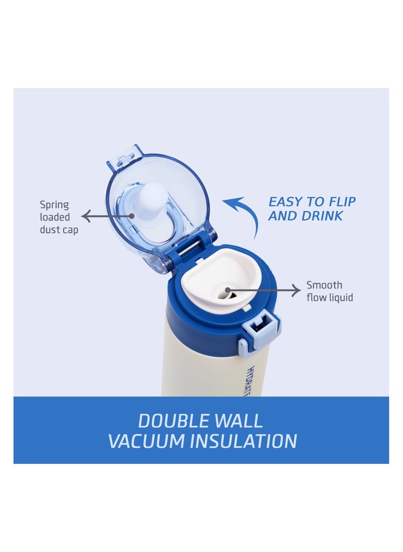 Eazy Kids Double Wall Insulated Travel Water Bottle - Blue, 550Ml  - Image 3