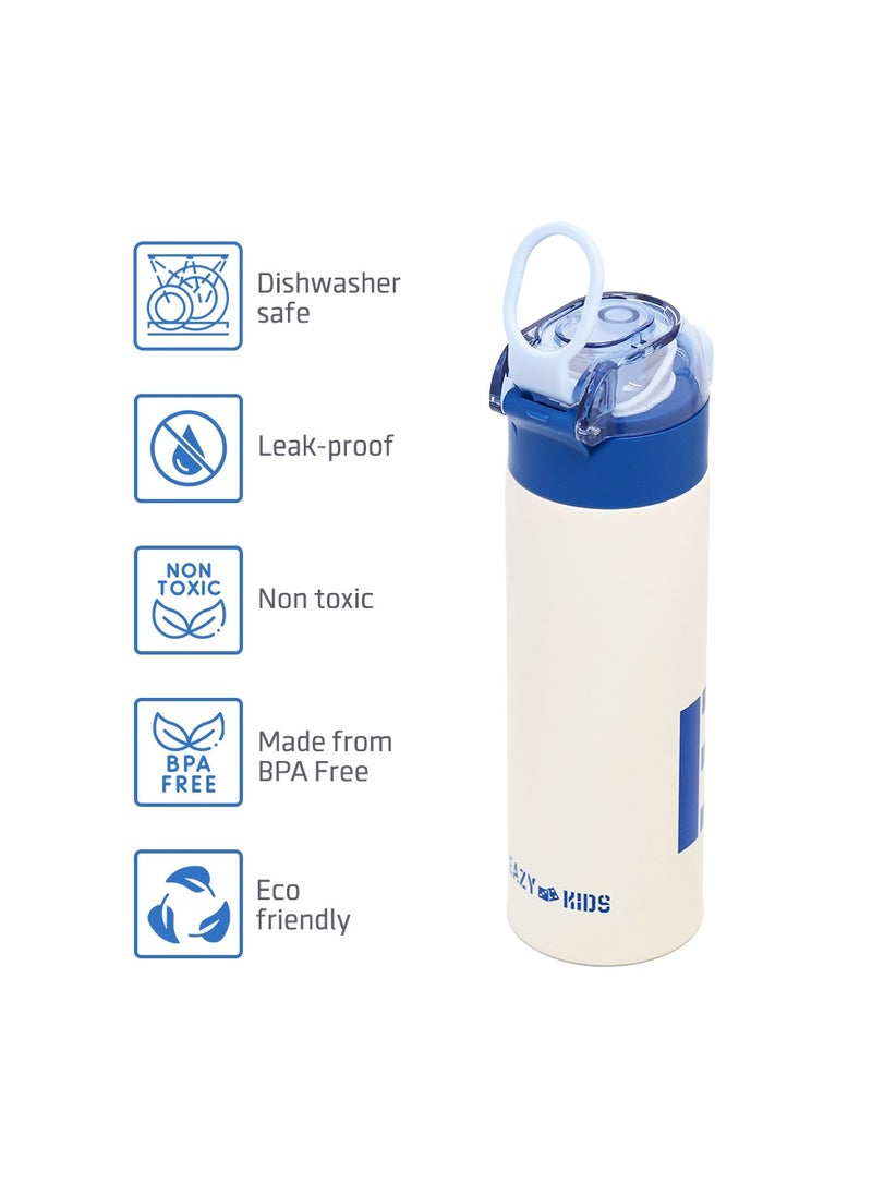Eazy Kids Double Wall Insulated Travel Water Bottle - Blue, 550Ml  - Image 4