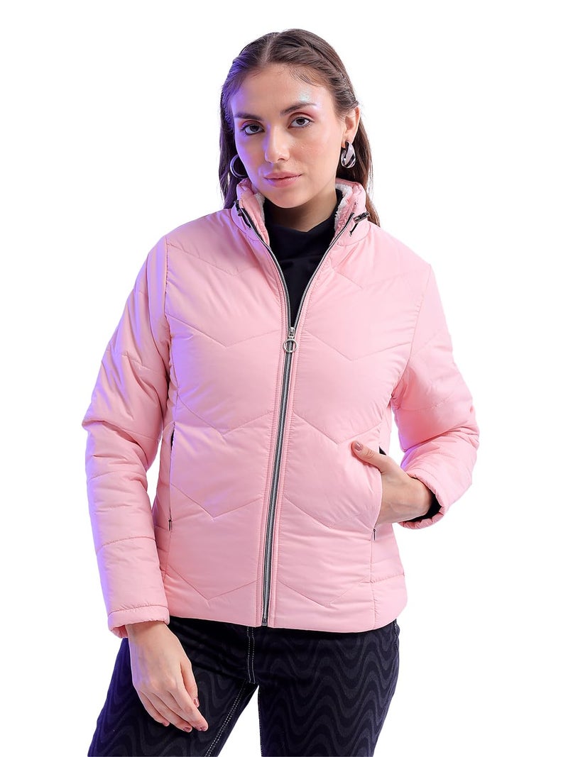 Freehand Women Pink Solid Regular Puffer Jacket - Image 1