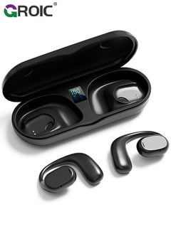 Open Ear Headphones Wireless Bluetooth Air Bone Conduction Headphones Head Set Bluetooth Open Ear Bone Conduction Earbuds Headset Conducting Earphones Wireless Over The Ear Earbuds with Earhooks