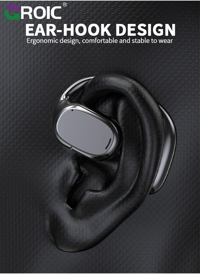 GROIC - Open Ear Headphones Wireless Bluetooth Air Bone Conduction Headphones Head Set Bluetooth Open Ear Bone Conduction Earbuds Headset Conducting Earphones Wireless Over The Ear Earbuds with Earhooks - Image 1