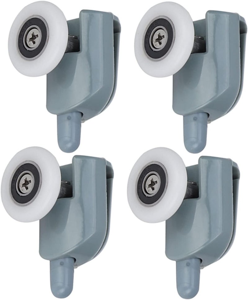 RIZGHWOY Shower Door Sliding Rollers, 4 Pieces, 25 mm Diameter, Bottom Runners for 10-12 mm Glass, Stainless Steel, Plastic and Nylon - Image 3