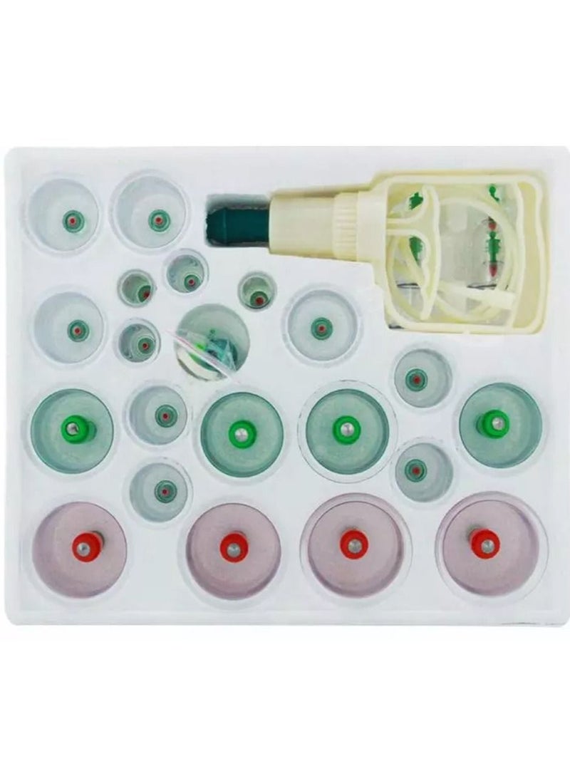 DubaiGallery 24Pcs Cupping Therapy Sets | Hijama Cupping Vacuum Suction 24 Cups Sets for Cellulite Cupping Massage Back Pain Relief Cupping Therapy Pump Hijama  - Image 2